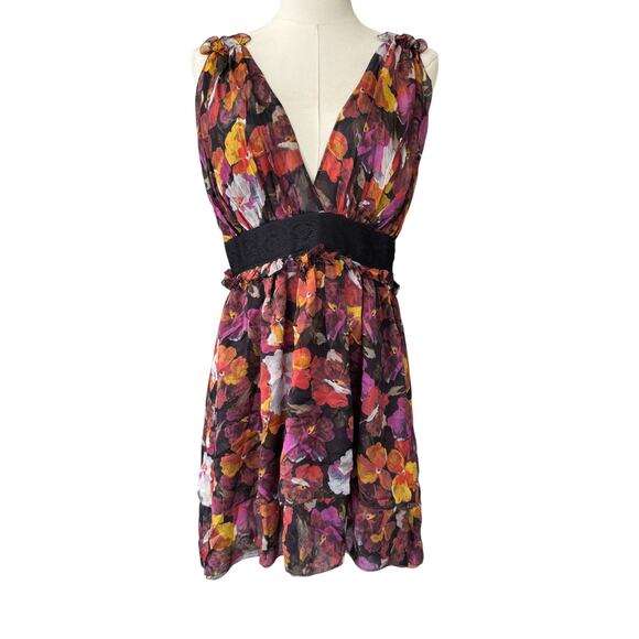 Dolce &‎ Gabbana Silk Floral Mini Dress Multicolor Size IT 44 US 8 - Picture 1 of 11